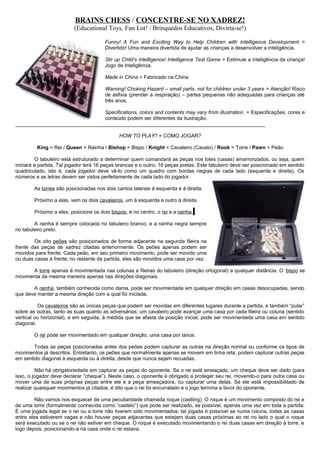 MANUAL DO JOGO DE XADREZ BRAINS CHESS